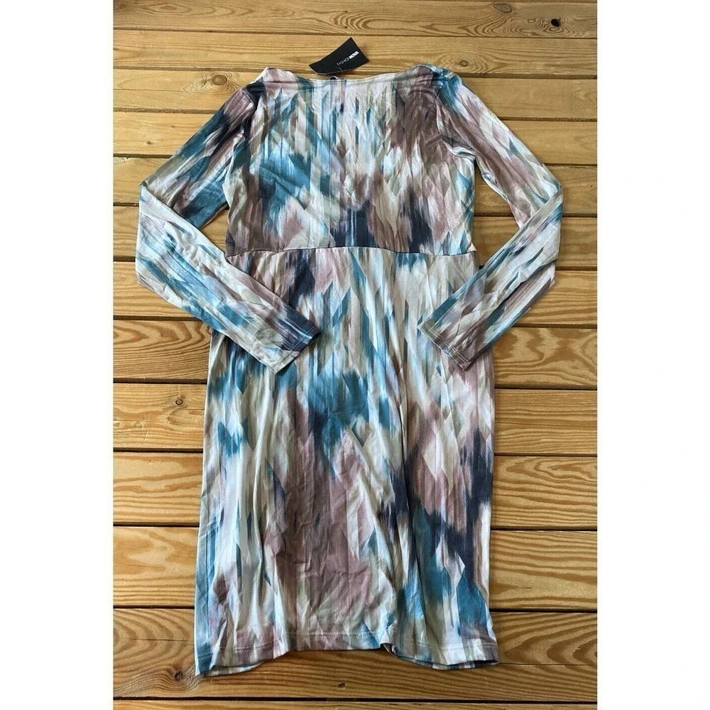 NWT Fashion Nova Appreciate The Arts Long Sleeve Dress 2X Abstract Twist Front - Picture 2 of 9